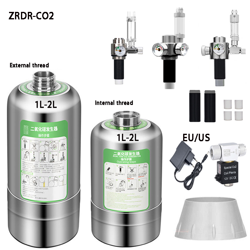 Marine Aquarium Ozone Generator - ZRDR Aquarium CO2 Generator Stahl Zylinder