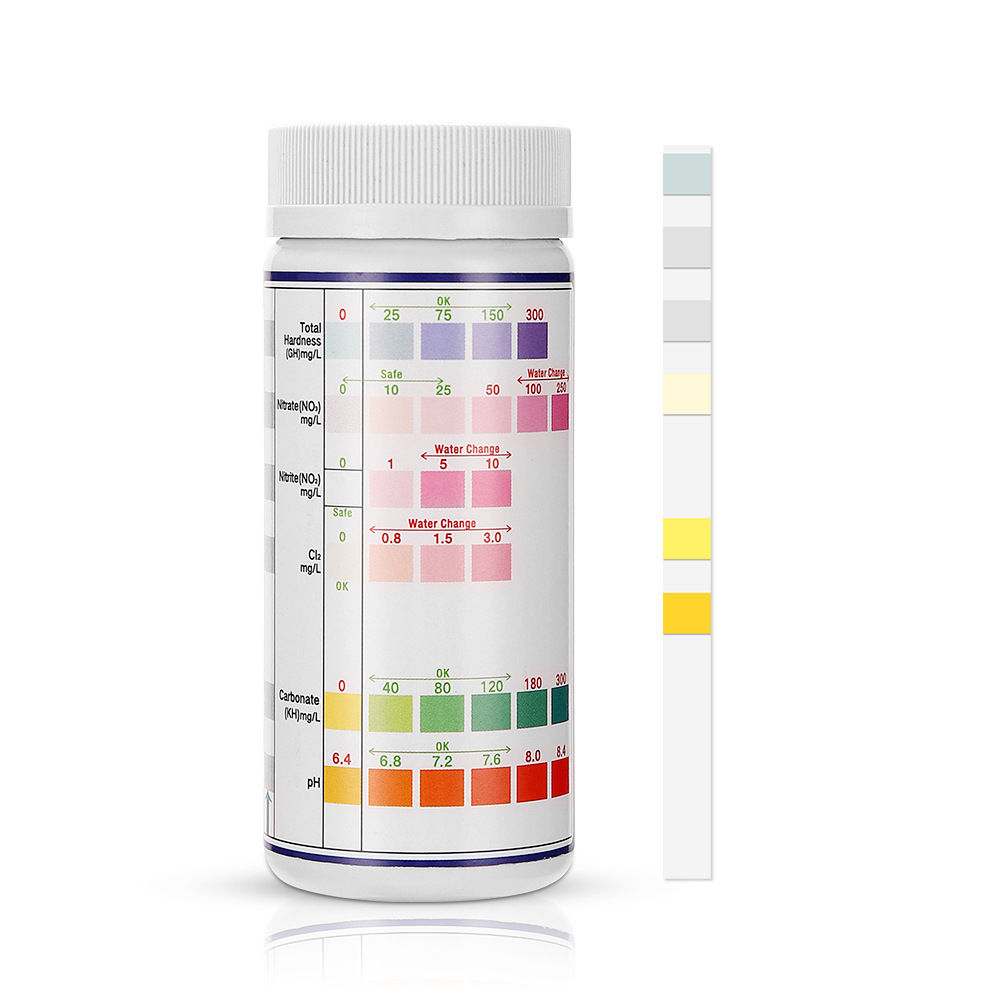 Marine Aquarium Test Kit - 6-in-1-Wasserqualitätsteststreifen Aquarium Ammoniak Stickstoff Nitrit Test