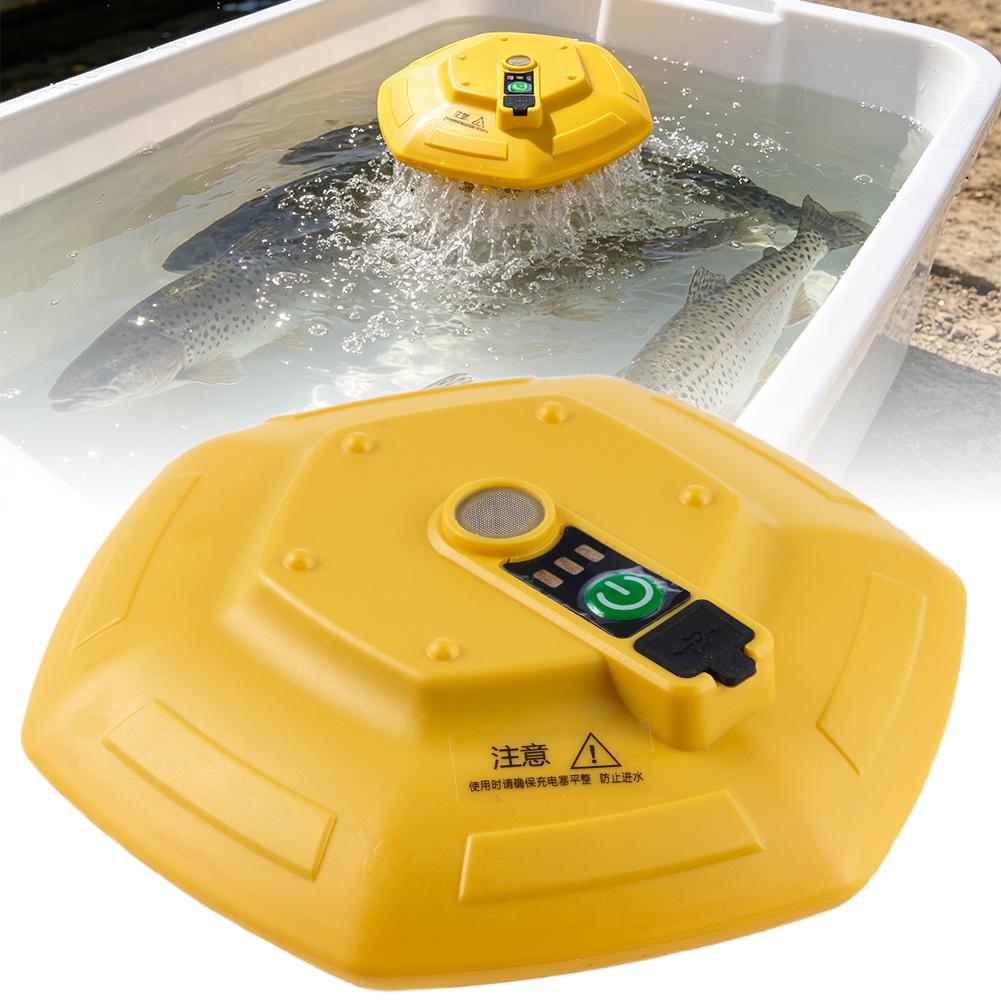 Marine Aquarium Equipment - Kabellose Wiederaufladbare Aquarium-Sauerstoffpumpe, Schwimmende Tragbare Fischbecken-Belüfter
