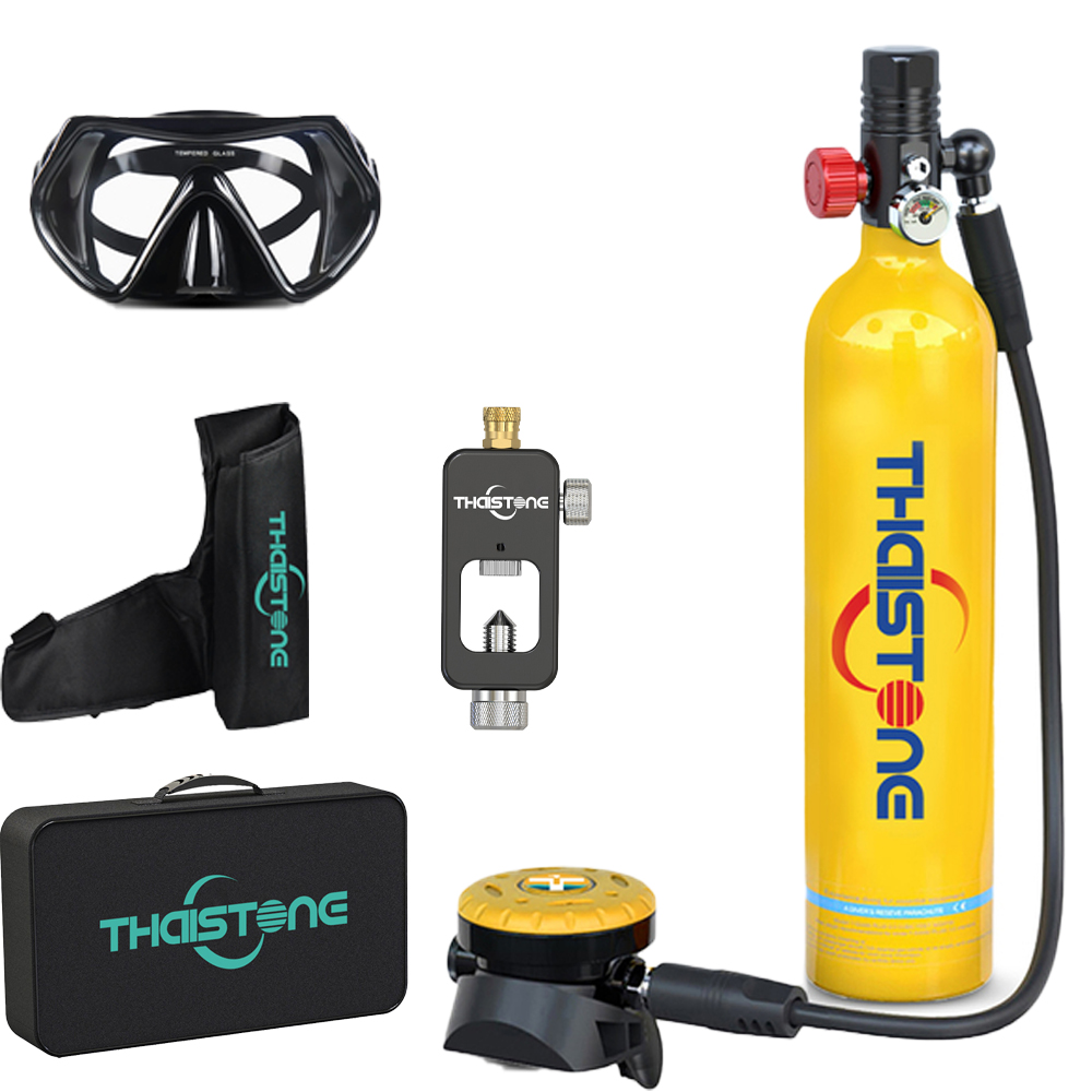Marine Aquarium Equipment - THAISTONE-1L Tragbarer Tauchflaschen-Sauerstofftank Unterwasser-Sauerstoffzylinder Professionelle Tauchausrüstung