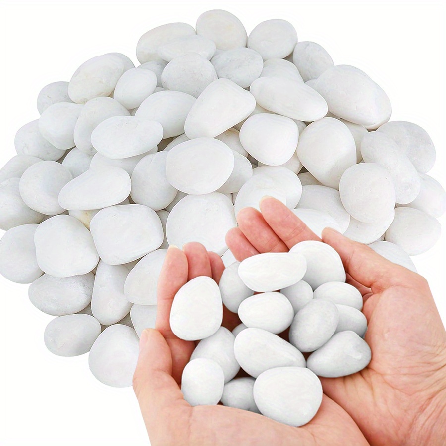 Aquarium Marine Tank - 200/400g weiße hochglanzpolierte natürliche Kieselsteine 2-3cm