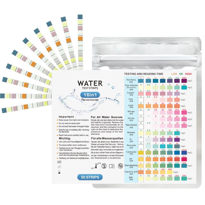 Marine Aquarium Test Kit - Aquarium-Teststreifen für Süßwasser, pH-Wert-Testkit für Fischbecken,
