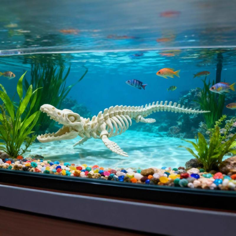 Marine Aquarium Home - Neu【Dinosaurier-Skelettmodell für Aquarien-Dekoration, Meeresreptilien-Display, Desktop-Ornament, Aquarium-Heimdekoration】