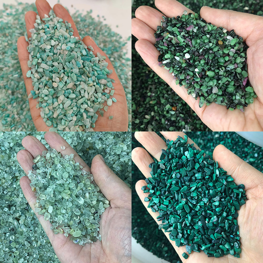 Aquarium Marine Stone - Naturstein Kristalle Mini Peridot Amazonit Malachit