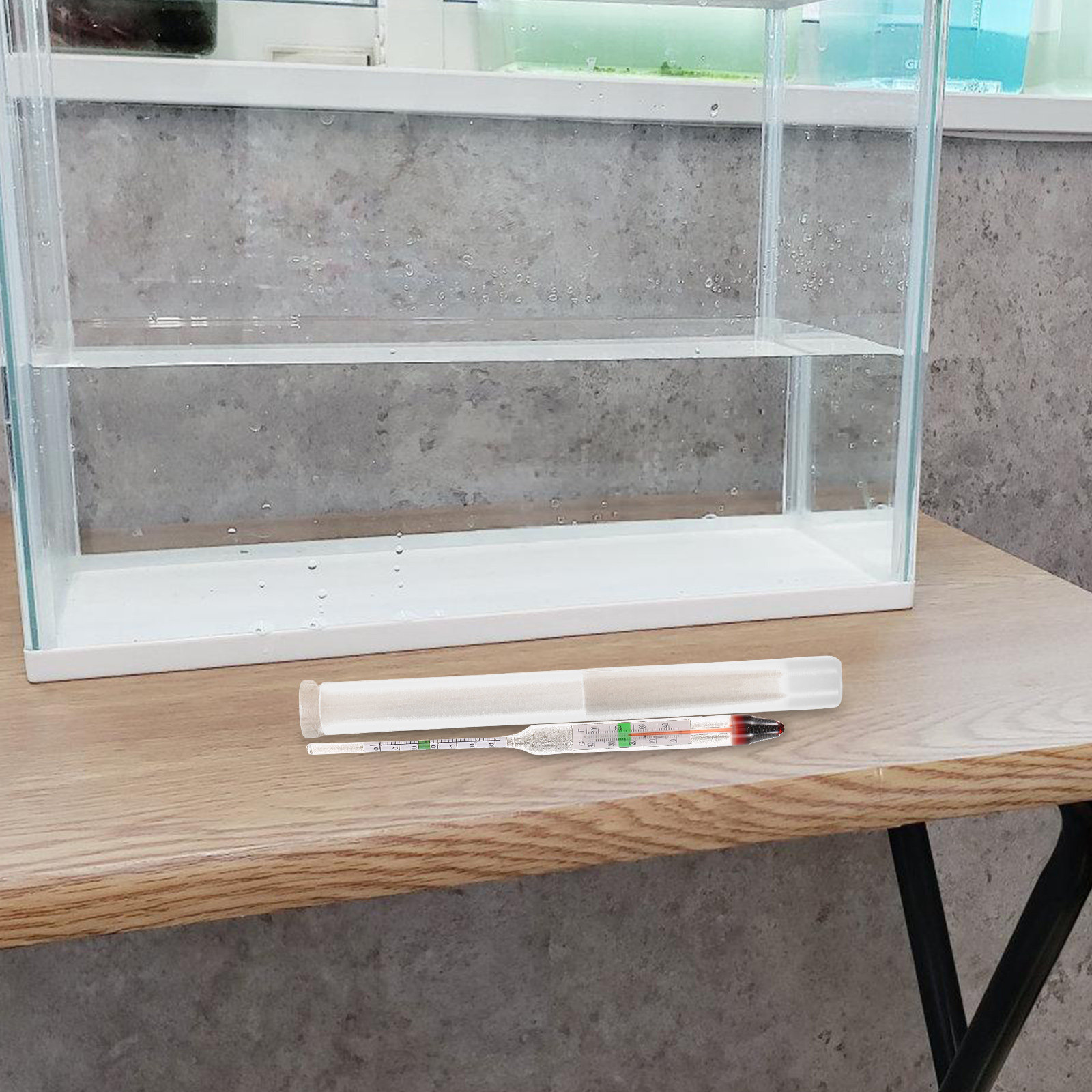 Marine Aquarium Test Kit - 1 Set Hochpräzises Salinitäts-Hydrometer mit Glaskörper,