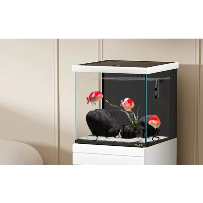 Marine Aquarium Home - FY1 Wohnzimmer Kleiner, ultraklarer Glas-Landschaftsbau-Bodenfilter, Meeresaquarium,