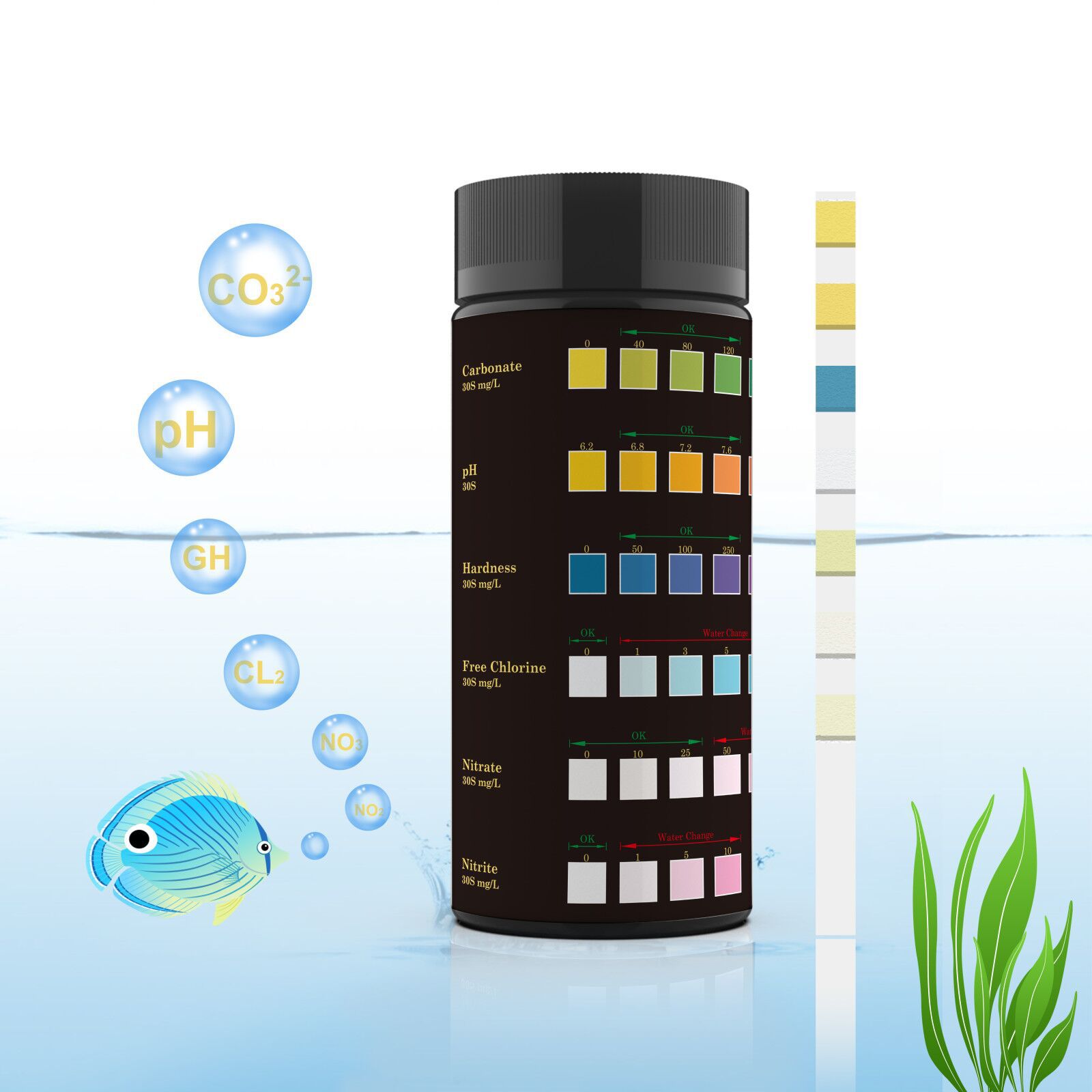50/100 Stück 6-in-1 Aquarium-T – Marine Aquarium Test Kit Bewertung und Preis